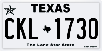 TX license plate CKL1730