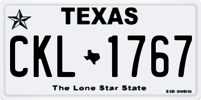 TX license plate CKL1767