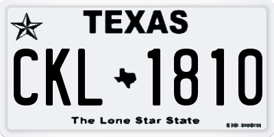 TX license plate CKL1810