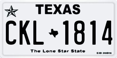 TX license plate CKL1814