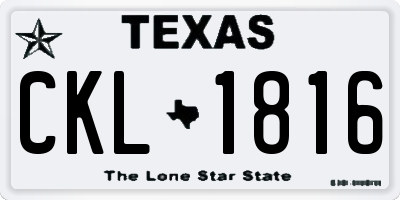 TX license plate CKL1816