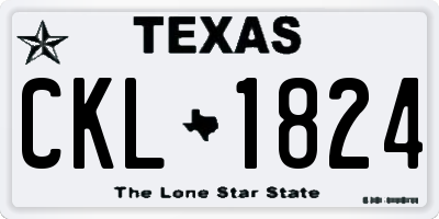TX license plate CKL1824