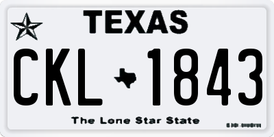 TX license plate CKL1843