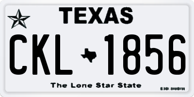 TX license plate CKL1856