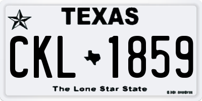 TX license plate CKL1859