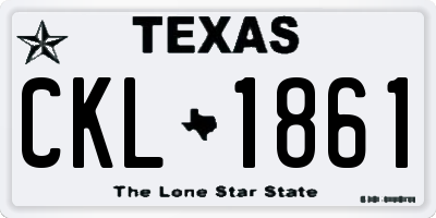 TX license plate CKL1861