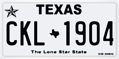 TX license plate CKL1904