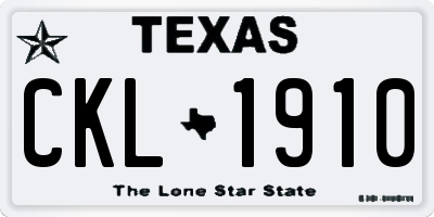 TX license plate CKL1910