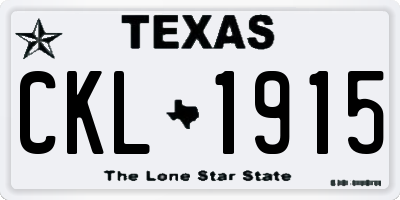 TX license plate CKL1915