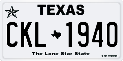 TX license plate CKL1940