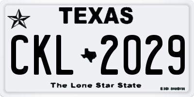 TX license plate CKL2029