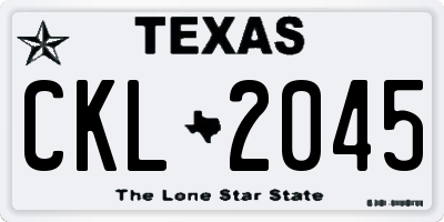 TX license plate CKL2045