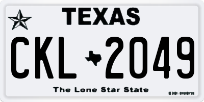 TX license plate CKL2049