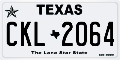 TX license plate CKL2064