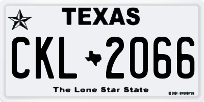 TX license plate CKL2066