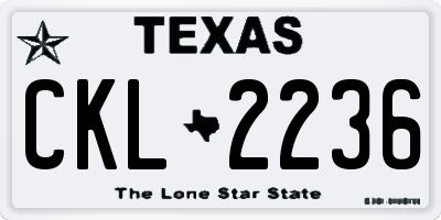 TX license plate CKL2236