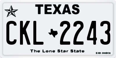 TX license plate CKL2243