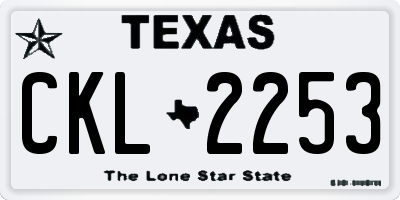 TX license plate CKL2253