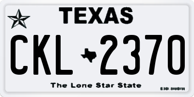 TX license plate CKL2370