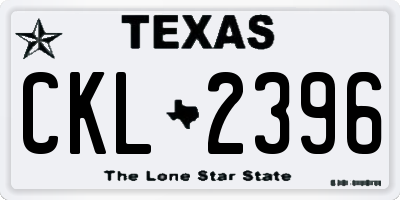 TX license plate CKL2396