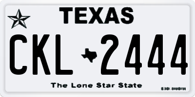 TX license plate CKL2444