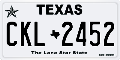 TX license plate CKL2452