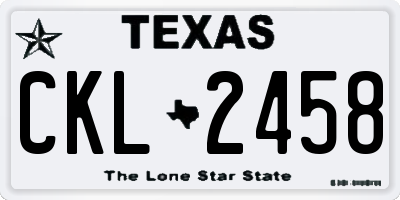 TX license plate CKL2458