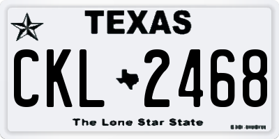 TX license plate CKL2468