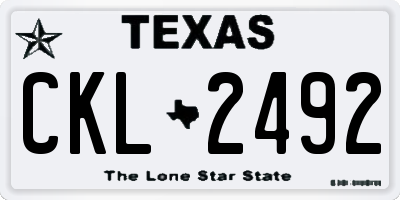 TX license plate CKL2492