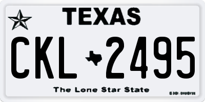 TX license plate CKL2495