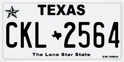TX license plate CKL2564