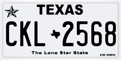 TX license plate CKL2568
