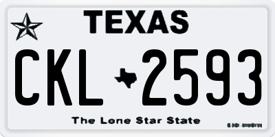 TX license plate CKL2593