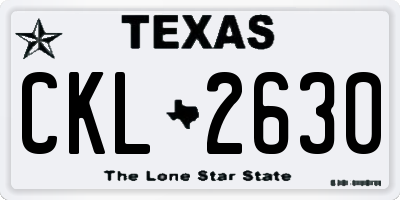 TX license plate CKL2630