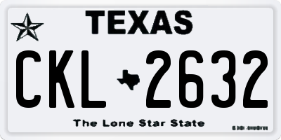 TX license plate CKL2632