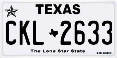 TX license plate CKL2633