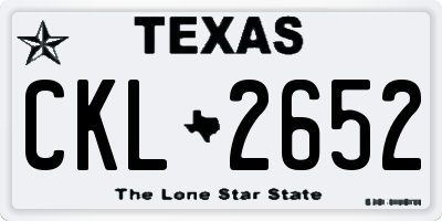 TX license plate CKL2652