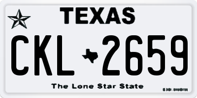 TX license plate CKL2659