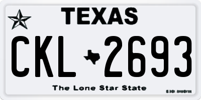 TX license plate CKL2693