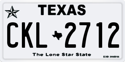 TX license plate CKL2712