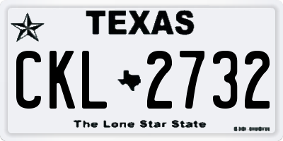 TX license plate CKL2732