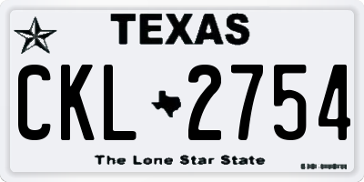 TX license plate CKL2754