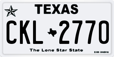 TX license plate CKL2770