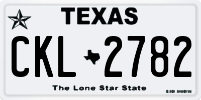 TX license plate CKL2782