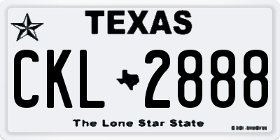 TX license plate CKL2888