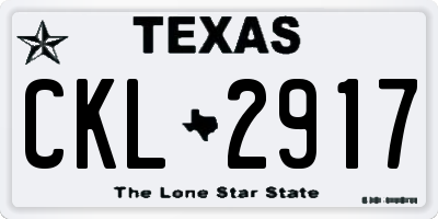 TX license plate CKL2917
