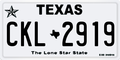 TX license plate CKL2919
