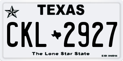 TX license plate CKL2927