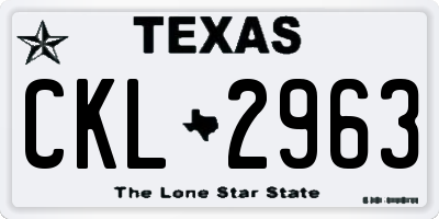 TX license plate CKL2963