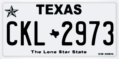 TX license plate CKL2973